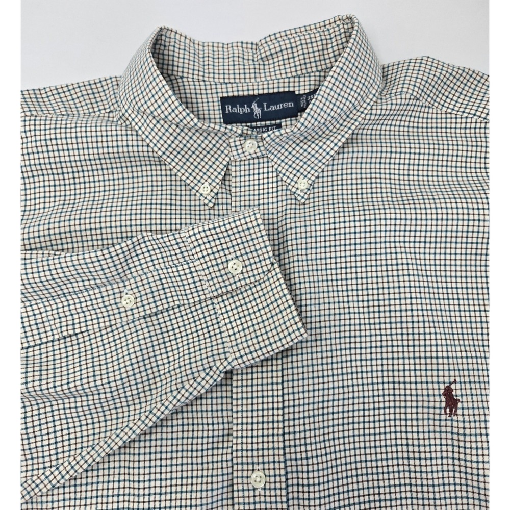 Ralph‎ Lauren Shirt Mens 3XB Long Sleeve Classic Fit Button Down Check Grid